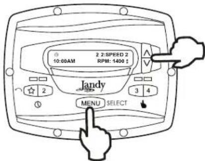 Jandy JEPR - Pump Speed Setting - 1