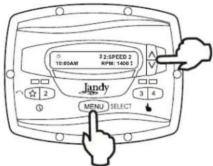 Jandy JEPR - Ajuste de velocidad de la bomba - 1