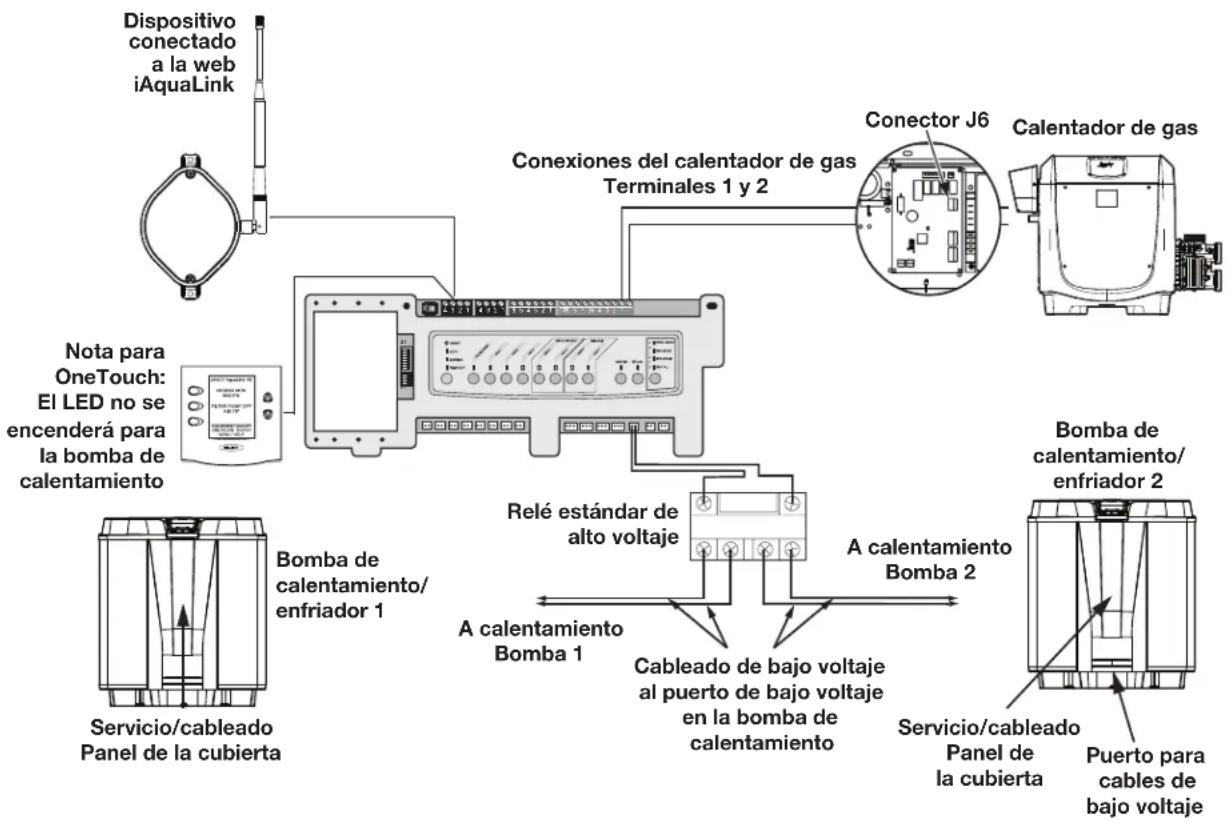 Jandy AquaLink RS All Button - Pautas para la instalación de un calentador de gas y una bomba de calentamiento/un enfriador - 1