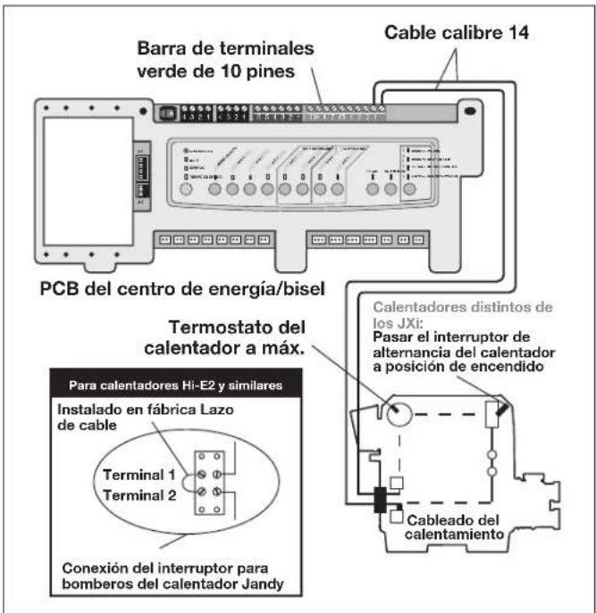 Jandy AquaLink RS OneTouch - Conexiones del calentador de Jandy - 1