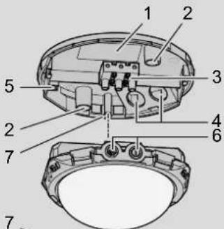 Labeled diagram of a device interior with numbered components for identification