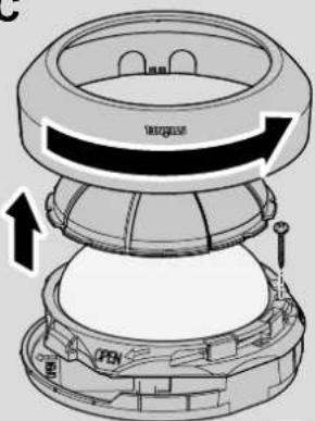 Technical diagram of a mechanical assembly with labeled components and directional arrows indicating motion or movement.