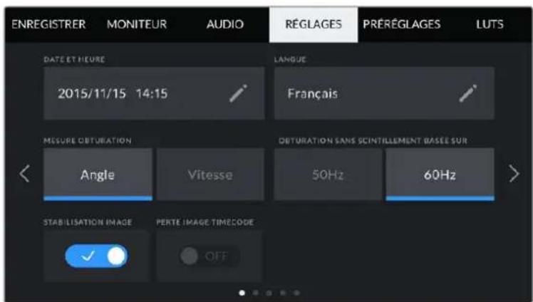 Blackmagic Design Pocket Cinema Camera 6K Pro - Onglet réglages - 2