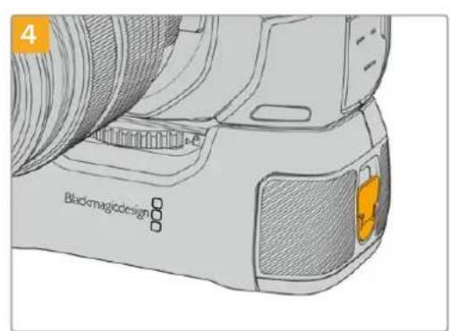 Blackmagic Design Pocket Cinema Camera 6K Pro - So bringen Sie einen Blackmagic Pocket Camera Battery Grip an: - 10