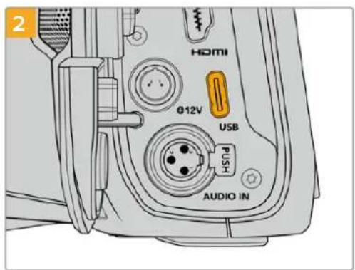 Blackmagic Design Pocket Cinema Camera 6K Pro - USB-Cフラ ッシ ユ ディスク を 接 続 する: - 2