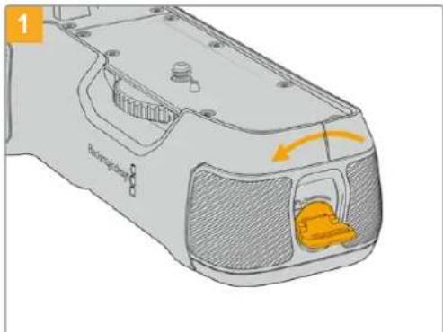 Blackmagic Design Pocket Cinema Camera 6K Pro - Inserting Batteries into the Battery Grip - 1