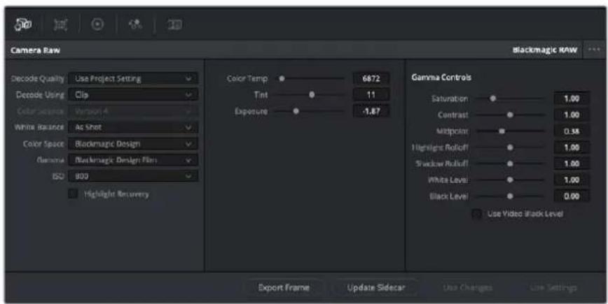 Blackmagic Design Pocket Cinema Camera 6K Pro - Clip Settings for Blackmagic RAW - 1