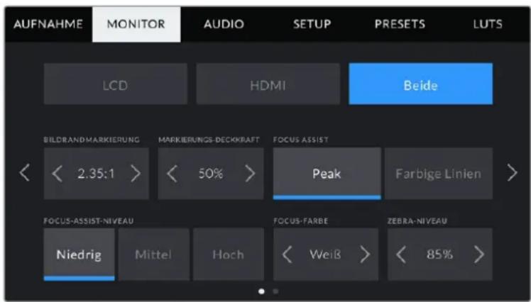 Blackmagic Design Pocket Cinema Camera 6K Pro - MONITORING-Einstellungen „Beide“ Seite 1 - 1