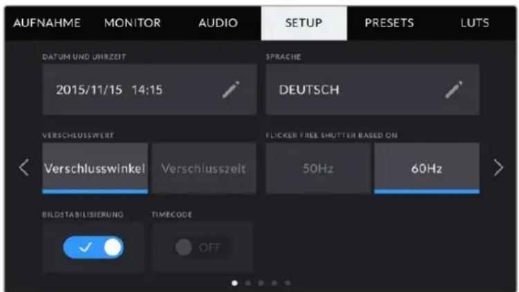Blackmagic Design Pocket Cinema Camera 6K Pro - SETUP-Einstellungen Seite 1 - 2
