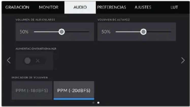 Blackmagic Design Pocket Cinema Camera 6K Pro - Ajustes de audio 2 - 1