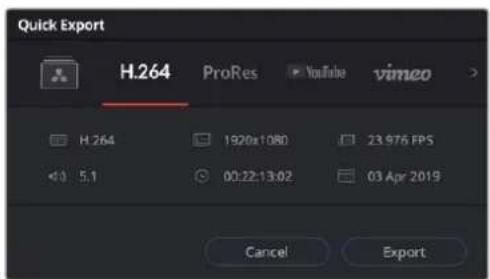 Blackmagic Design Pocket Cinema Camera 6K Pro - 「クイックエクスポート」を使用する: - 1