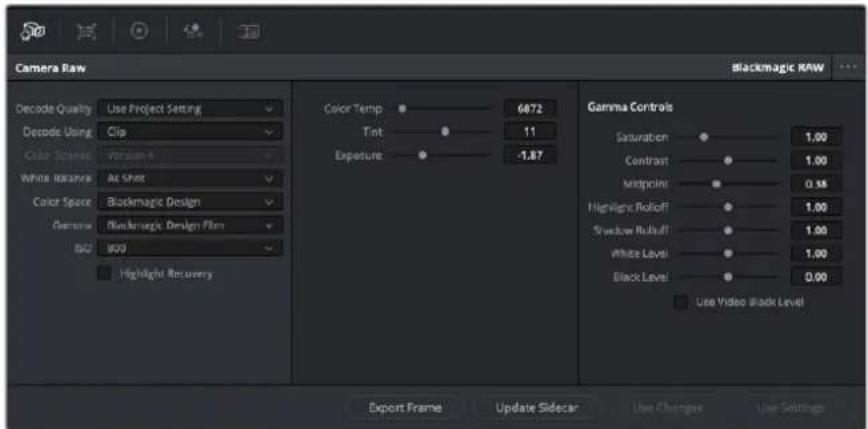Blackmagic Design Pocket Cinema Camera 6K Pro - Clip-Einstellungen für Blackmagic RAW - 1