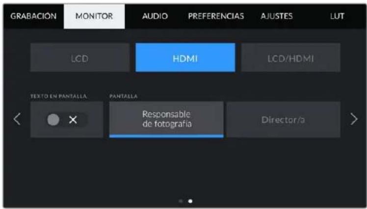 Blackmagic Design Pocket Cinema Camera 6K Pro - Ajustes de monitorización 2 (HDMI) - 1
