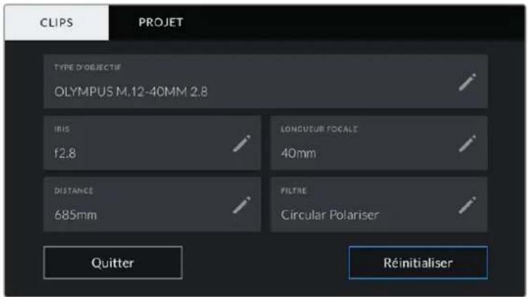 Blackmagic Design Pocket Cinema Camera 6K Pro - Données de l'objectif - 1