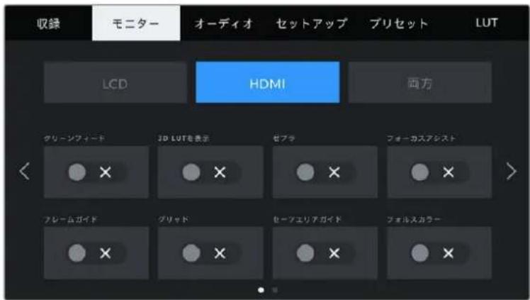 Blackmagic Design Pocket Cinema Camera 6K Pro - モニター設定 1 - 1