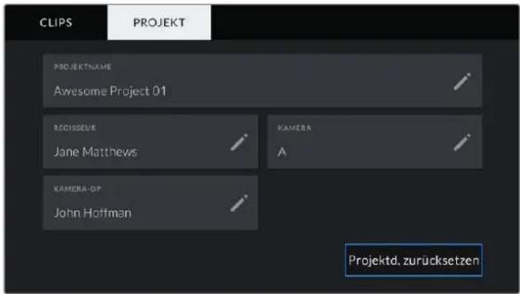 Blackmagic Design Pocket Cinema Camera 6K Pro - PROJEKT-Metadaten - 1