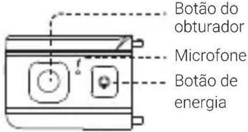 Botão do obturador Microfone Botão de energia