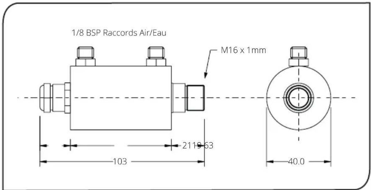 1/8 BSP Raccords Air/Eau M16 x 1mm 2119-63 103 40.0