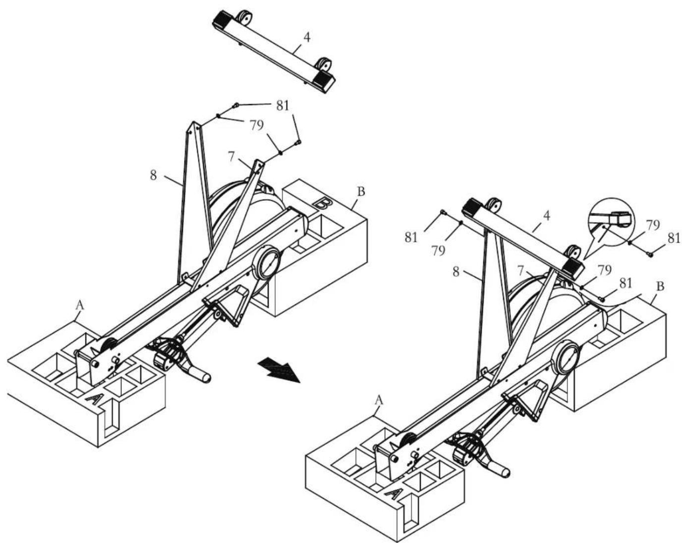 Maxxus AirRow - Étape 2 : montage du stabilisateur avant - 1