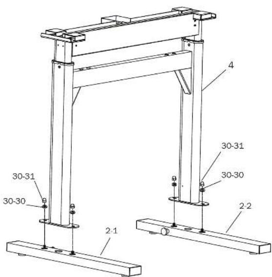 BH FITNESS LK700WS - STEP 1: ASSEMBLING THE FRAME STEP 2: INSTALLING THE DESKTOP - 1