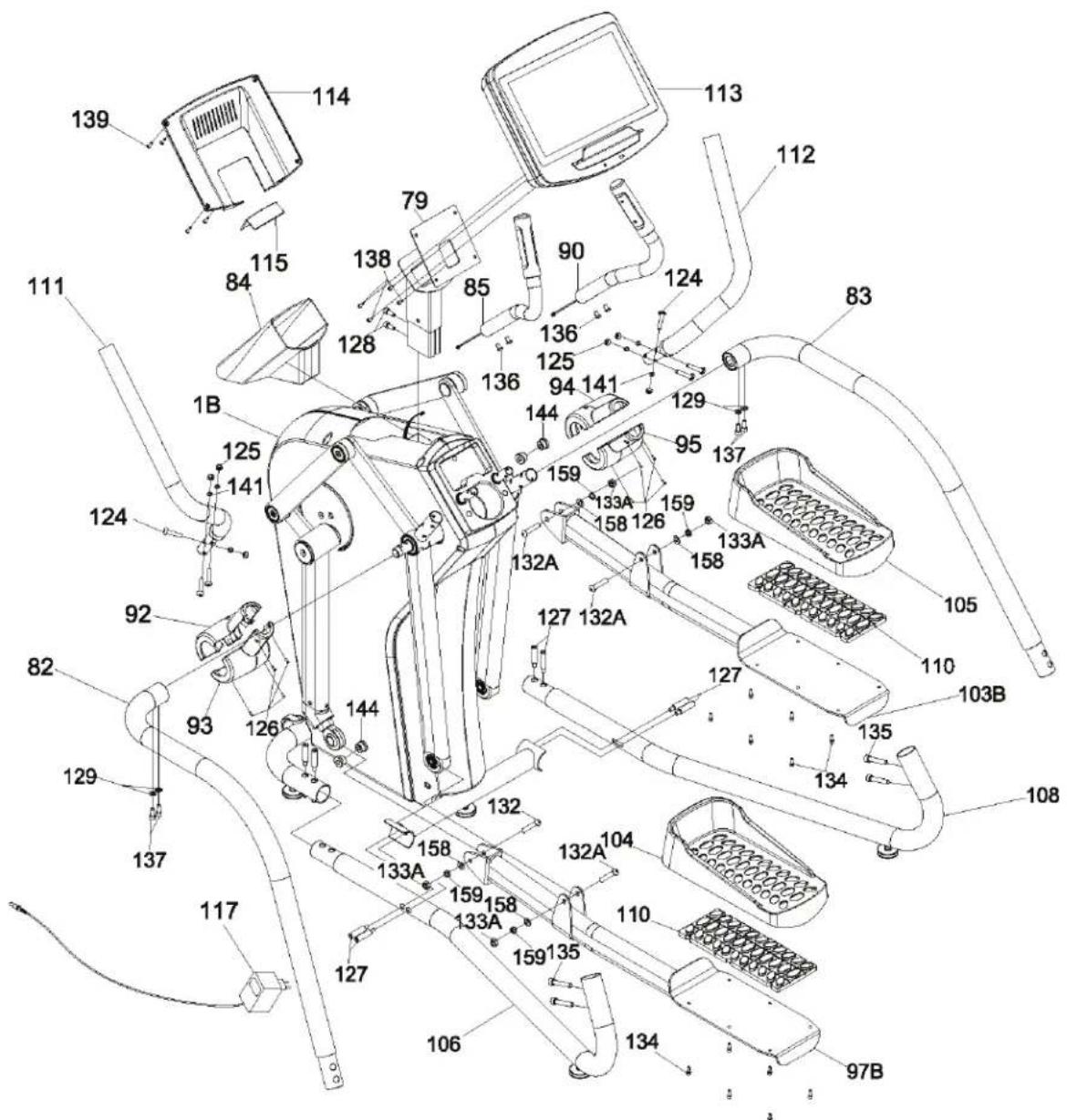 BH FITNESS LK700X CORE - EXPLODED VIEW DRAWING - 1