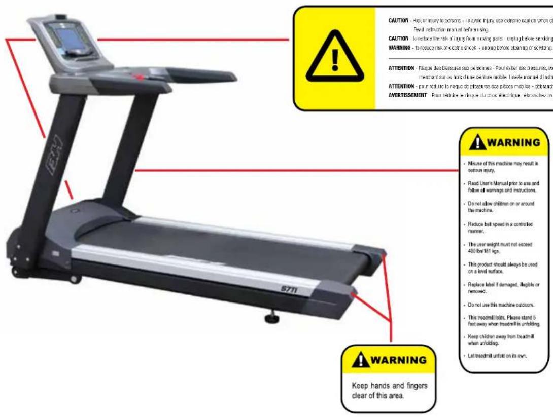 BH FITNESS S7TiB - WARNING LABELS - 1