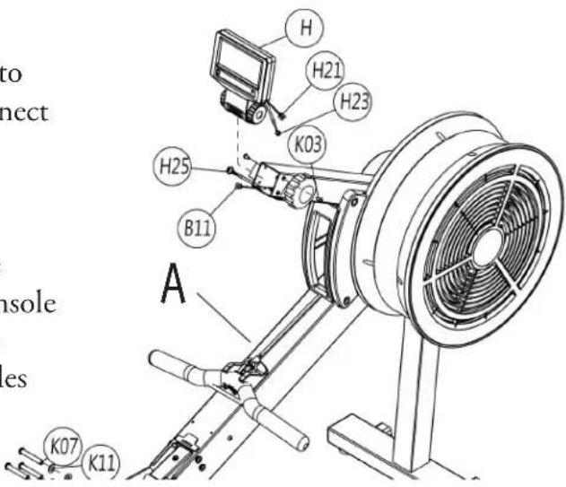 BH FITNESS LK700RW - STEP 4: Connecting and Mounting the Computer Console - 1