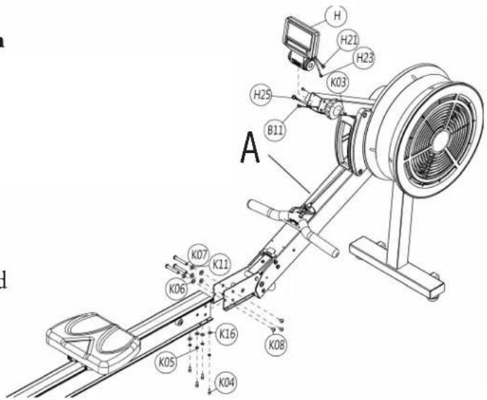 BH FITNESS LK700RW - STEP 3: Connecting the Rail to the Main Frame - 3