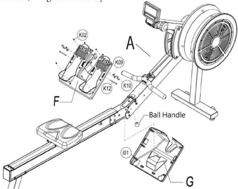 BH FITNESS LK700RW - STEP 5: Attaching the Pedal Assembly - 1