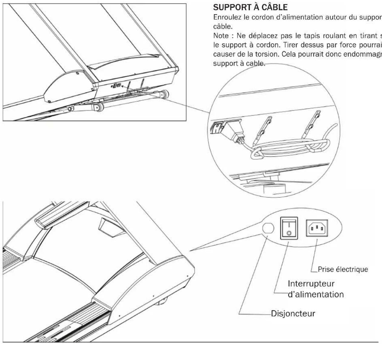 BH FITNESS LK700T CORE - SUPPORTÀ CÂBLE ET INTERRUPEUR D'ALIMENTATION - 1