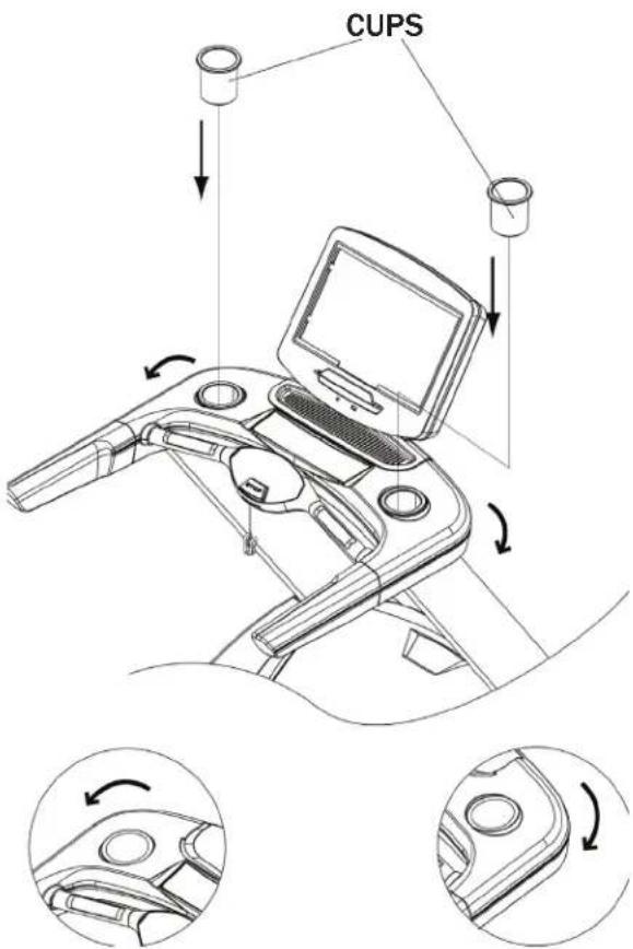 BH FITNESS LK700T CORE - STEP 9: INSTALLING THE CUP HOLDERS - 1