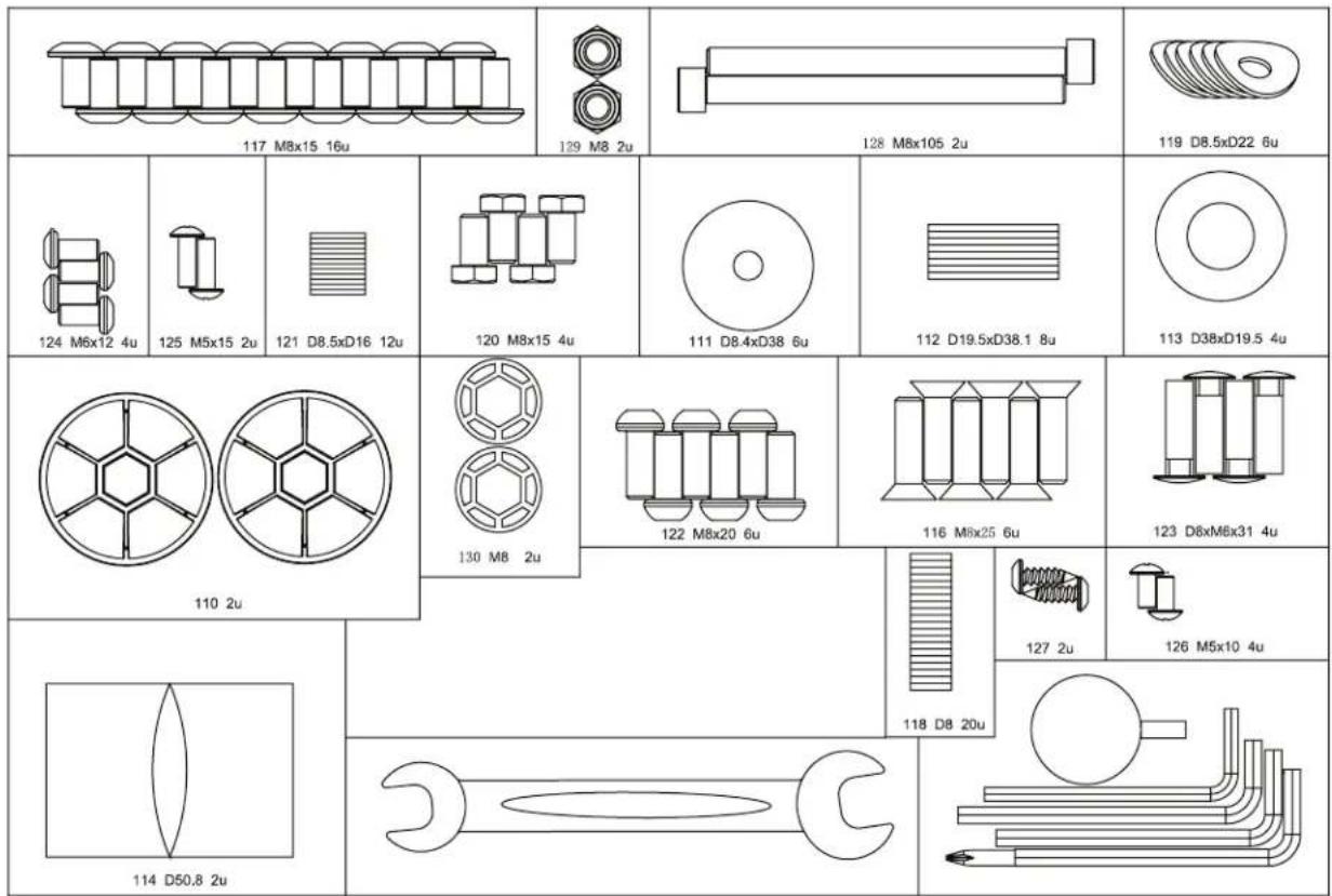 BH FITNESS S1XiB - PRE ASSEMBLY CHECKLIST - 25