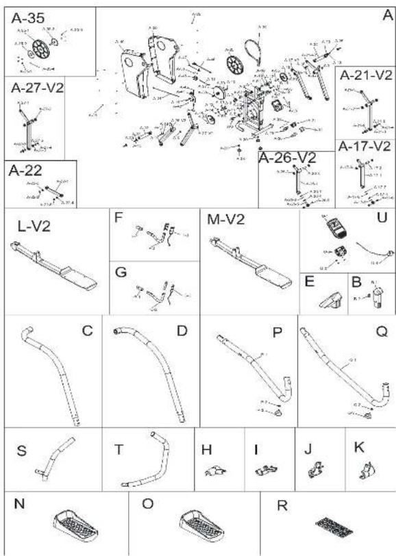 BH FITNESS S3XiB - EXPLODED VIEW - 2