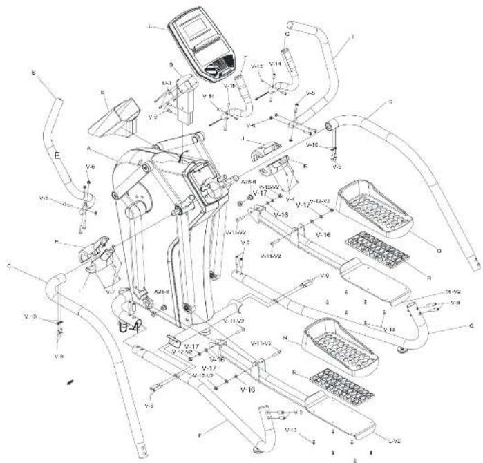 BH FITNESS S3XiB - EXPLODED VIEW - 1