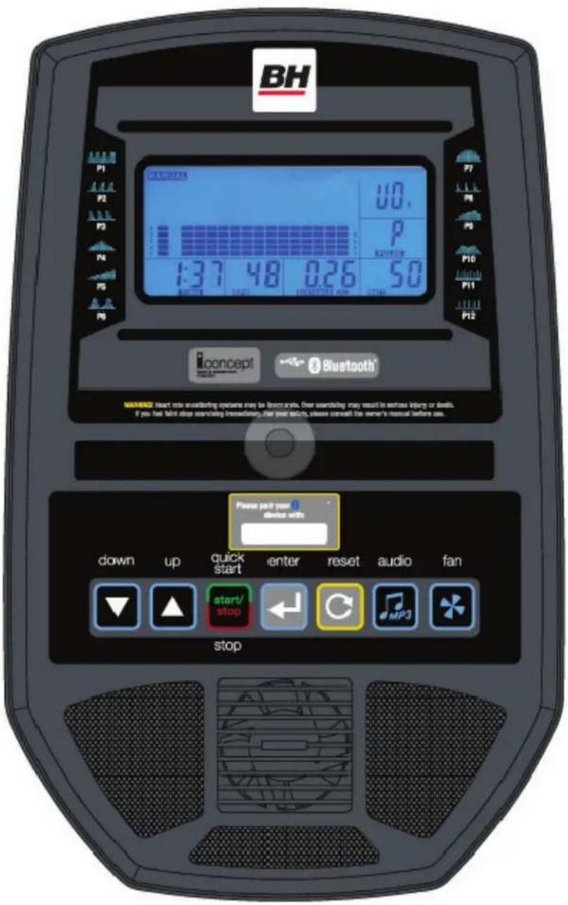 BH FITNESS S5XiBCOM - FONCTIONNEMENT DE LA CONSOLE - 1
