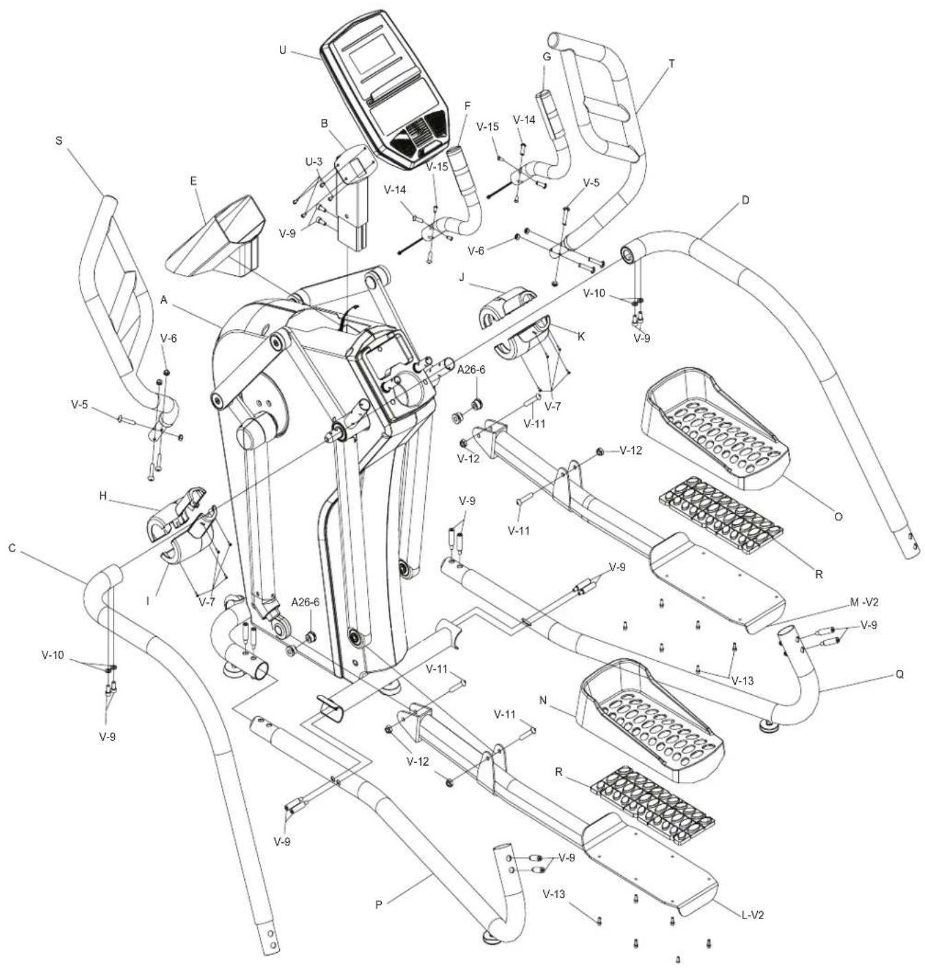 BH FITNESS S5XiBCOM - EXPLODED VIEW DRAWING - 1