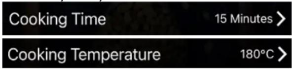 Cooking Time 15 Minutes > Cooking Temperature 180°C >