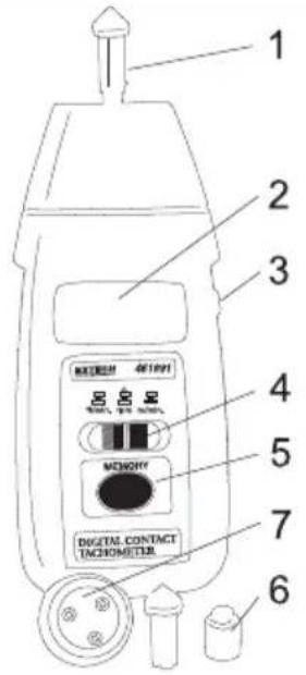 1 2 3 4 5 6 DIGITAL CONTACT TACHOMETER MEMORY 401091