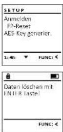 Burg Wächter MT Karat - Menü Administrator / Setup / FP-Reset - 1