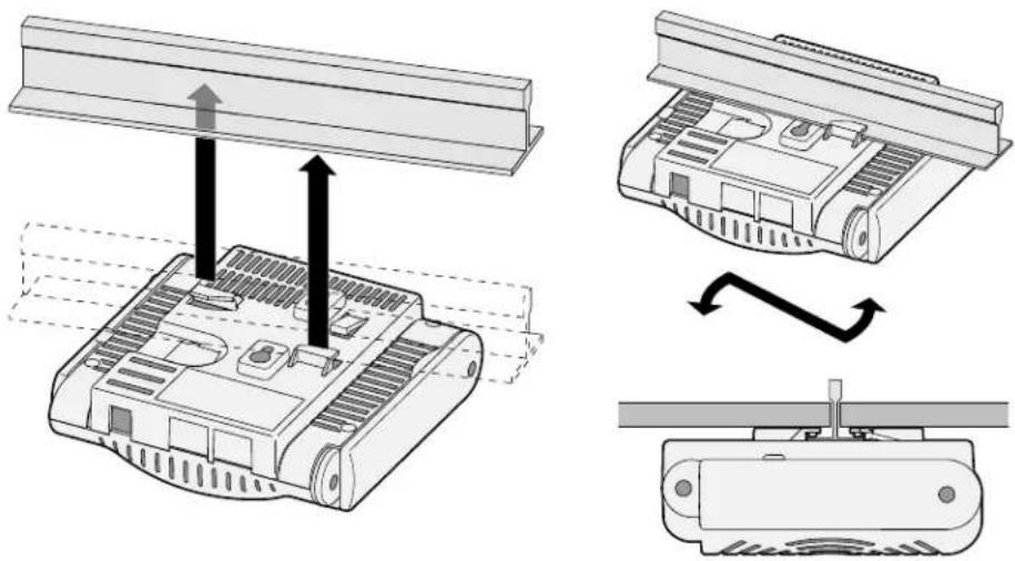 DELL WAP124125 - Verwenden der integrierten Befestigungen für die Deckenschiene - 2