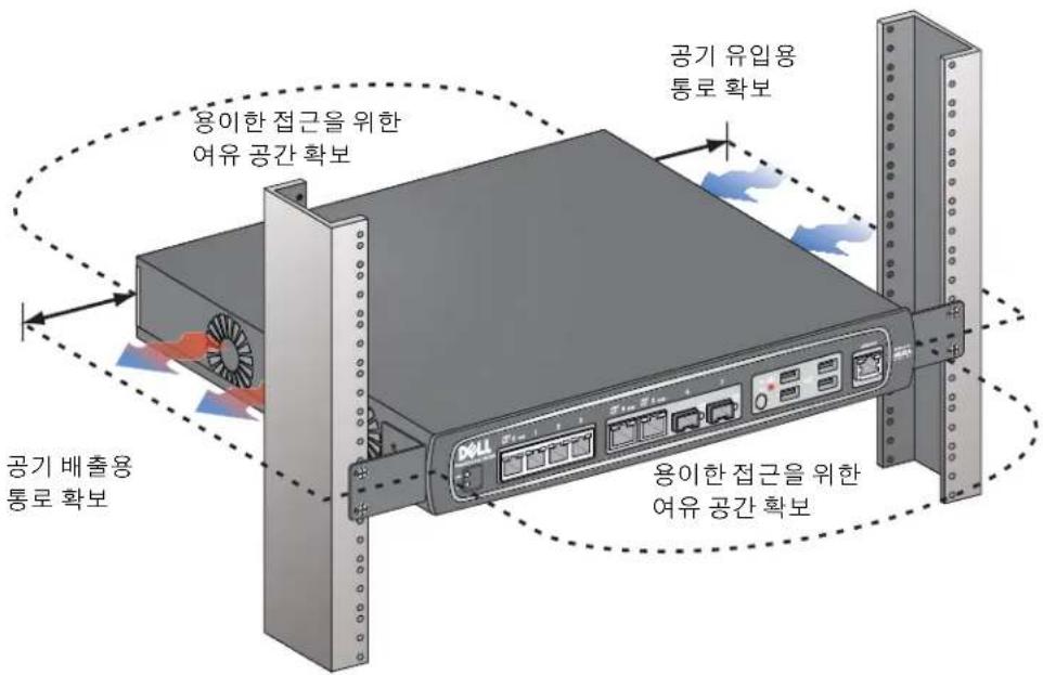 DELL PowerConnect W651 - 그림 8 공기흐름 요구 사항 - 1
