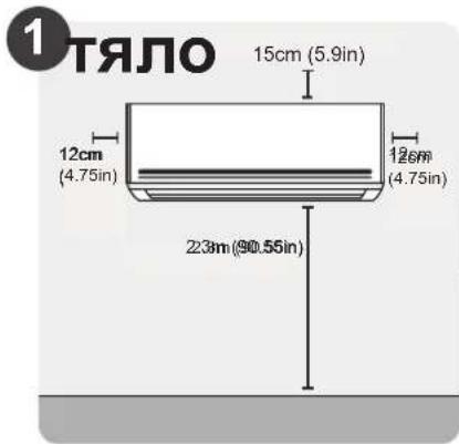 1 ТЯЛО 15cm (5.9in) 12cm (4.75in) 126m (4.75in) 23m (90.55in)