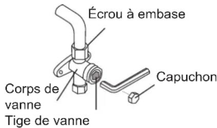 Écrou à embase Corps de vanne Tige de vanne Capuchon