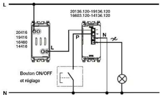 Vimar 20136.120.N - REMARQUE: LE BOUTON ON/OFF EST RELIE AU NEUTRE CABLE. - 2