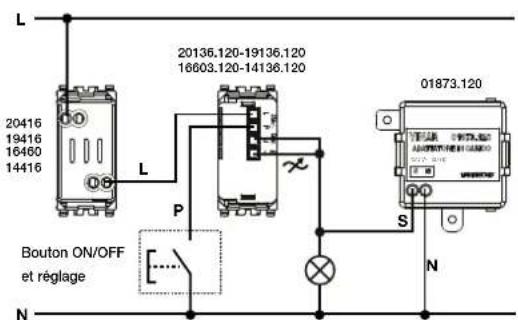Vimar 20136.120.B - REMARQUE: LE BOUTON ON/OFF EST RELIE AU NEUTRE CABLE. - 3