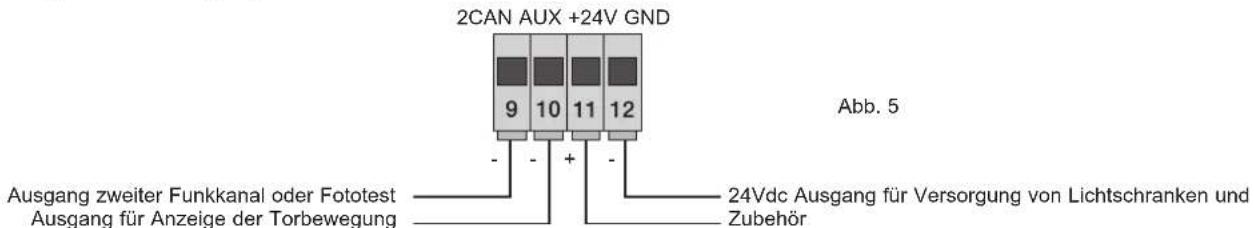 Vimar ELVOX ESM4 - 3.2- Verkabelung für 24V Ausgänge: - 1