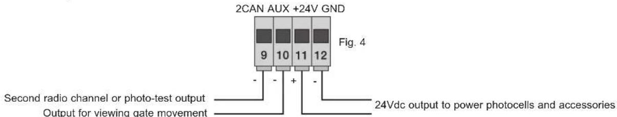 Vimar ELVOX ESM4 - 3.2- Wiring for 24V outputs: - 1