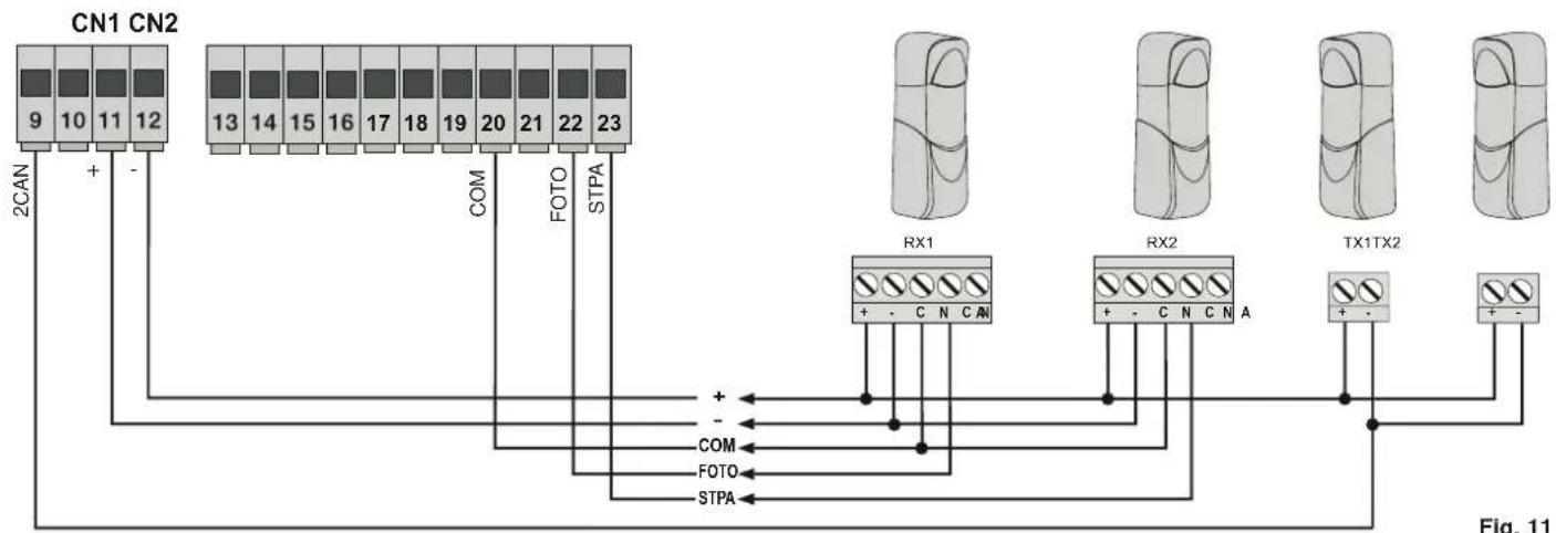 Vimar ELVOX ESM6.D - - Electrical connection with photo-test function active: - 1