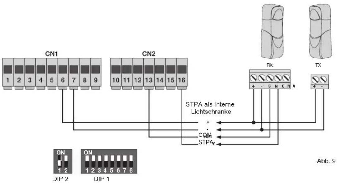 Vimar ELVOX ESM1.120 - 4.6.1- Anschluss der internen Lichtschranke - 1