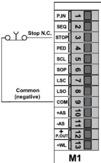 Vimar ELVOX EK03.EXP - Stop push button connection. - 1